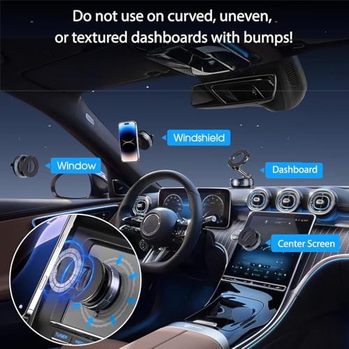 Image of RIGGEAR Vacuum Suction Magnetic Phone Holder, Foldable 360 Adjustable Car Mobile Phone Mount for Magsafe iPhones and All Android Phones, Holder for Car, Gym, Mirror, Smooth Surface Table Top (Black)