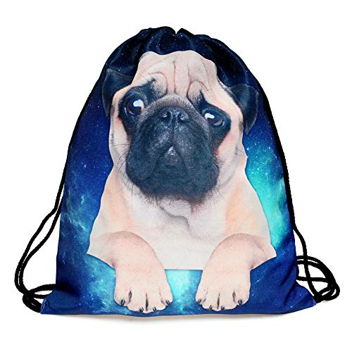 Preisvergleich Produktbild FRTU Kulturtaschen 3D-Sterne-Hund Kordelzug Waschbeutel Rucksack tragbare Faule Aufbewahrungstasche Multifunktions-Reise Kosmetiktasche Hund