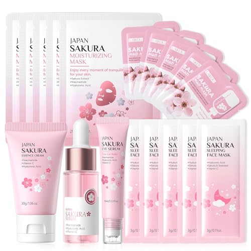 Sakura Ensemble de Soins de la Peau 18 Pièces, Coffrets de...