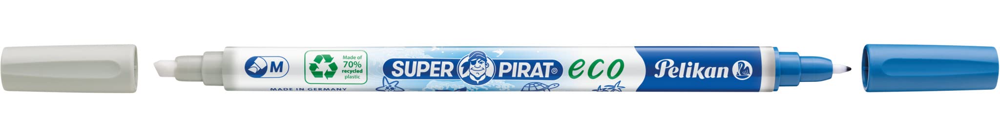Pelikan Super Pirate Eco Ink Eraser, ancho de línea M (multipunta), eliminador de tinta para borrar y sobrescribir, paquete de 2