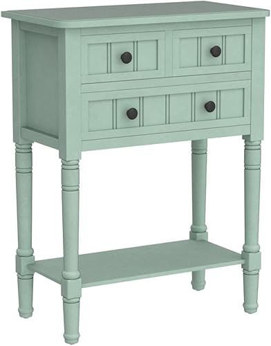 Miniatura 58 de Merax Mesa consola clásica de madera para entrada, pasillo, aparador con cajones de almacenamiento y estante inferior (azul marino) azul marino