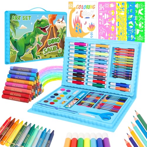 TCJJ Lot de 66 ensembles de coloriage licorne pour filles - Fournitures artistiques avec boîte de rangement licorne - Arts et travaux manuels pour enfants de 6 à 12 ans - Cadeaux
