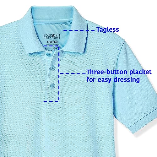 Boys 2T-20 Short Sleeve Pique Polo Uniform Shirt4