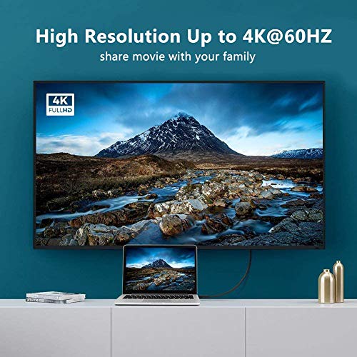 HDMI to DisplayPort Adapter Cable 4K@60Hz,Male HDMI to DP Video Converter Cord 6FT with Audio, Active HDMI 1.4 to Display Port 1.2 Connector for Xbox, PS4, Mac Mini, PC to TV, Monitor, Projector