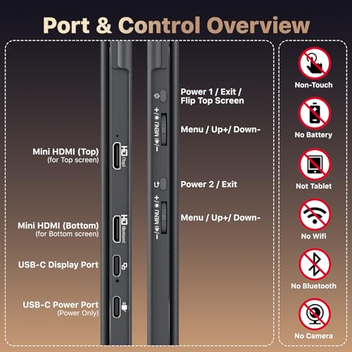 Image of kksmart Portable Monitor for Laptop MacBook Surface PC Xbox PS5, Travel Monitor Second Screen for Laptop, HDMI USB-C VESA Compatible Built-in Speaker, 15.6in