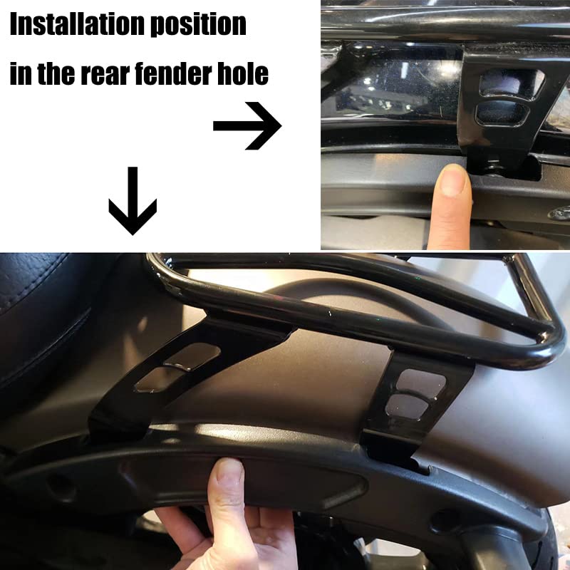 XTevu Porte-bagages arrière de moto, support de chargement arrière en acier, compatible avec Indian Scout Bobber Sixty Twenty, support arrière de rechange