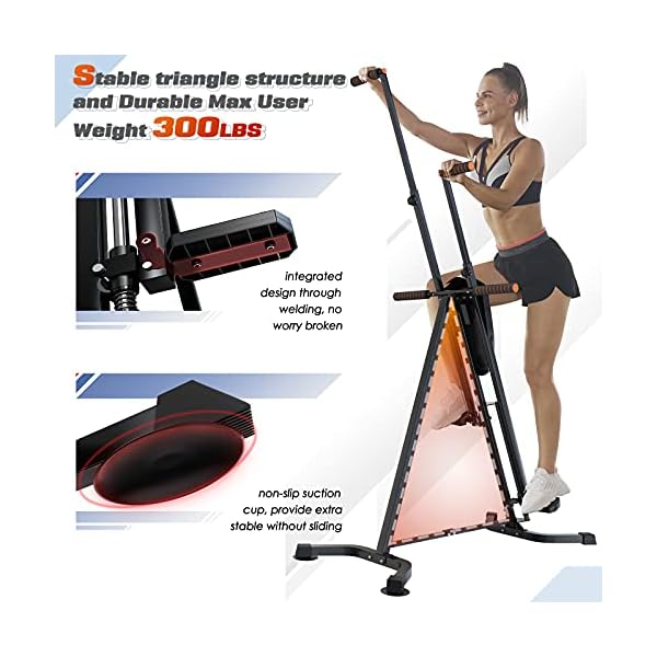 Sportsroyals Vertical Climber Exercise Machine, Folding Climbing Machine Full Body Workout Machines for Home, Stair Climber with Digital Monitor(Max Capacity 300 Lbs)