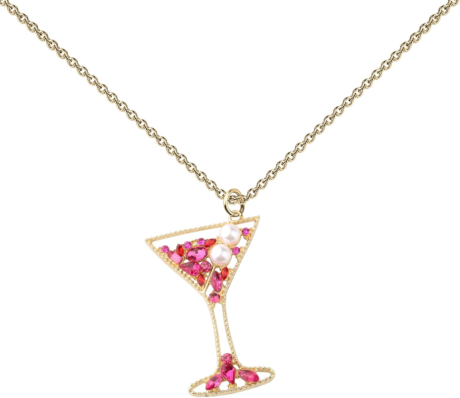 BNQL Martini Glass Necklace Martini Gifts for Cocktail Lovers Cocktail Pendant Necklace for Women Wine Glass Pendant Necklaces - Image 2