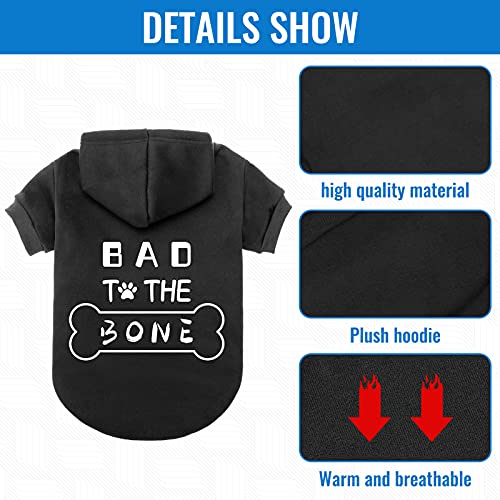 Dog Hoodies Bad The Bone Printed - Cold Protective Winter Coats Warm Puppy Pet Dog Clothes Black Color Extra Large - Image 3