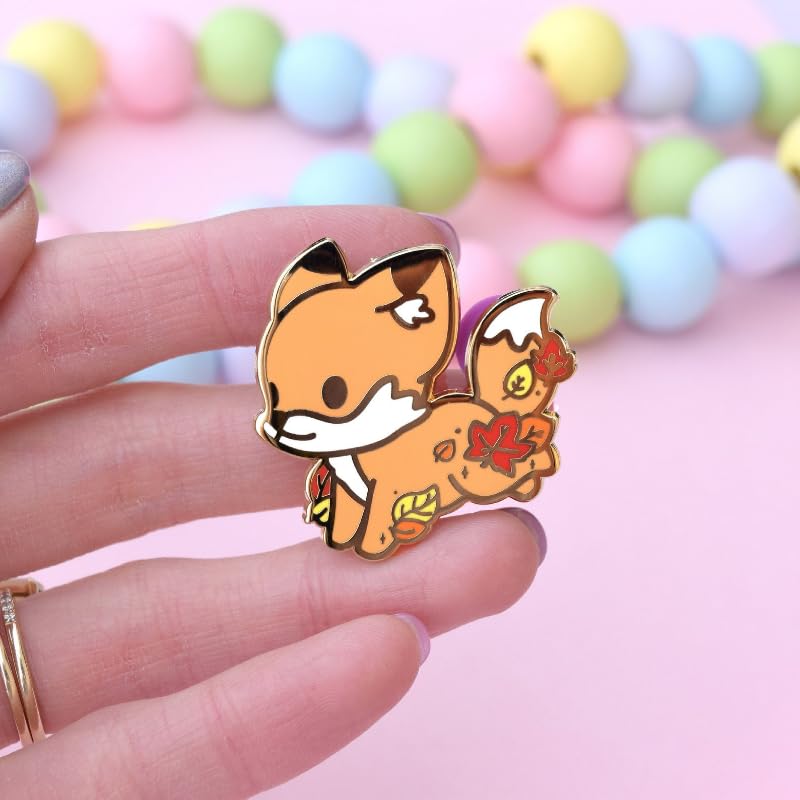 Autumn Fall Fox Enamel Pin