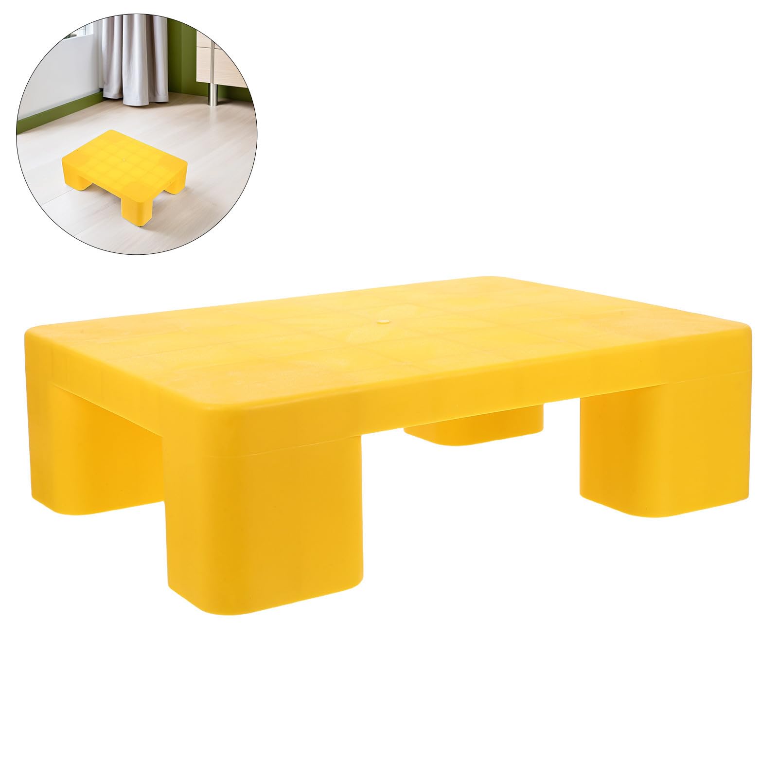 POPETPOP Pallet in Plastica Rettangolare Giallo Protezione Dall'umidità e Facile da Maneggiare per Stoccaggio Interno di Merci e Fusti di Petrolio