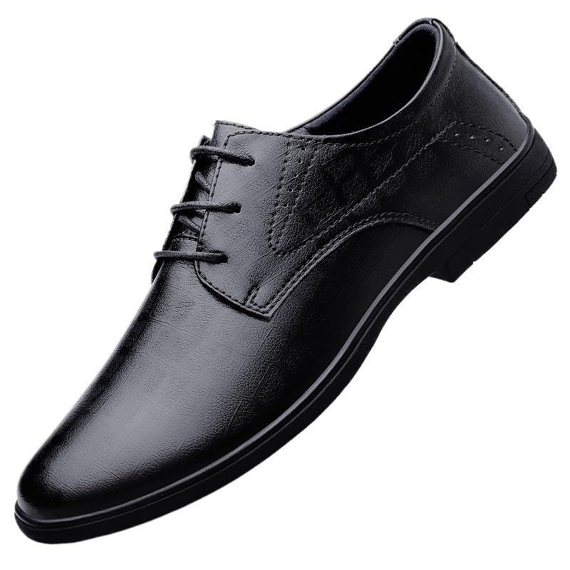 KTYUERGHK Men Dress Shoes Lace-up Genuine Leather Shoes Men