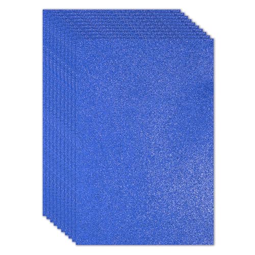 PATIKIL 10pcs Adhesva EVA Hojas de Espuma con Purpurina, 2mm Grosor Azul Oscuro Esponja Papel Brillante Lámina, 30x20cm (L*A) para Manualidades DIY Regalo Collage Álbumes Decoraciones