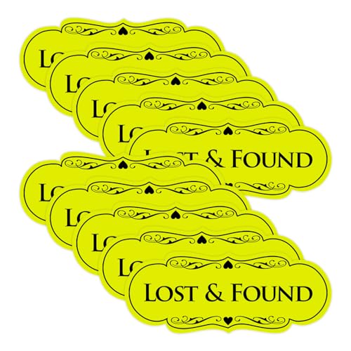 Signs ByLITA Designer Lost & Found Sign (Yellow/Black) - Large (10 Pack)