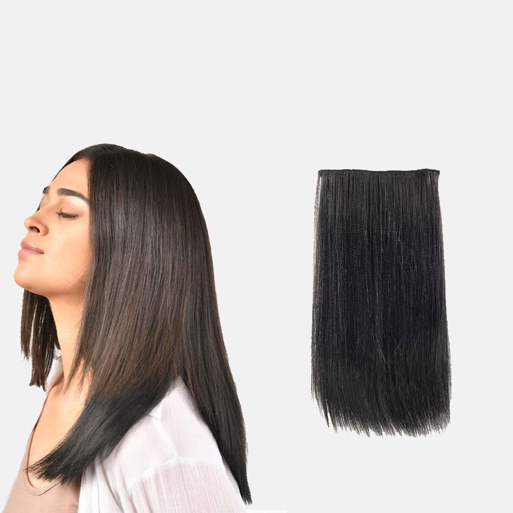 JustClipIt Layla: Short Straight Hair Extension – Dark Brown | Natural-Looking Clip-In Synthetic Hair | Heat Resistant | Easy to Style & Reuse | Damage-Free Volume & Length-image-37