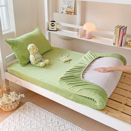 JIANINGHOME Sábana bajera ajustable de forro polar de peluche de 100 x 200 pulgadas, súper suave, esponjosa, acogedora y cálida, fácil de cuidar