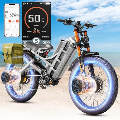 Image of 2026 eAhora Romeo Pro 3 /2 52-46 Mph Electric Bike for Adults, 6000W /4000W /2500W Dual Motor Ebike 60V 80Ah /52V 70Ah Battery 235+Miles Long Range, 26*4.0 inch /20*4.5 inch Fat Tire, Full Suspension, All Terrain