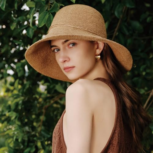 Sombrero de Playa de Paja Raffia para Mujer KORADI miniatura 2