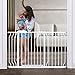 Extra Wide Baby Gate Pressure Mounted Auto Close White Metal Child Dog Pet Gate 48-53 Inch Wide for Stairs,Doorways,Kitchen and Living Room