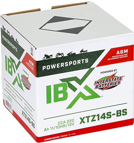Interstate Batteries Ytz14S-Bs 12V 11Ah Powersports Battery (Xtz14S-Bs) Ibx Rechargeable Agm Replacement Battery For Motorcycle, Scooter (Bmw, Honda, Ktm, Suzuki, Yamaha) #TOP5
