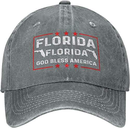 LOUJIN Gorra de béisbol de Florida Strong God Bless America para mujer, gorras de béisbol de moda, Color de la foto, Talla única