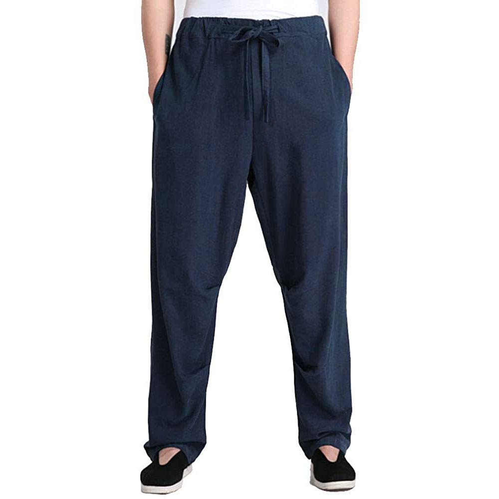 ZooBooMen's Martial Arts Pants Kung Fu Linen Trousers Tang Suit Pants