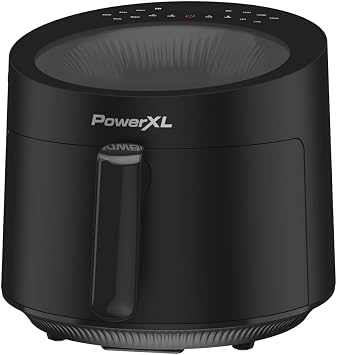 PowerXL LUMINEX 5.3 QT Radiant Light Air Fryer, Heats to 400F in 2.4 Seconds, Auto Shut-off, 10 Quick-Touch Presets, Skylight Window