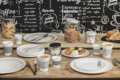 Bormioli Rocco Caffeino Cup, Opal Glass (No Handle) With Linee Design, Set Of 12, 3.25 Oz, Clear #TOP2