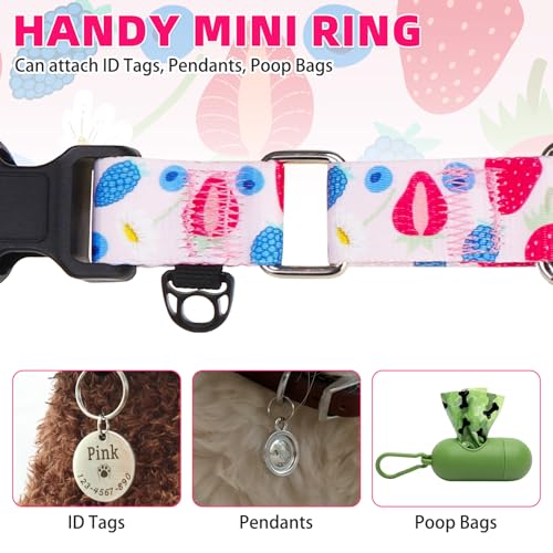 Image of Martingale Collar for Dogs for Small Medium Large Dogs, Soft Padded Nylon No Pull Dog Collar with Buckle, Adjustable No Slip Heavy Duty Durable Puppy Training Collar for Boys Girls, Pink L