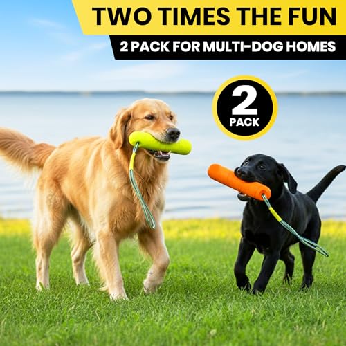 Image of Floating Dog Water Toys - 2 Pack, Bumper Throw Stick for Fetch