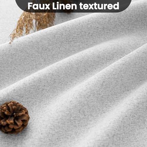 Image of COSVIYA 100% Blackout White Linen Curtains & Drapes 63 Inch Length | Light Blocking Full Room Darkening Grommet Insulated Thermal Window Panels for Bedroom /Living Room,52x63 inches,2 Panels