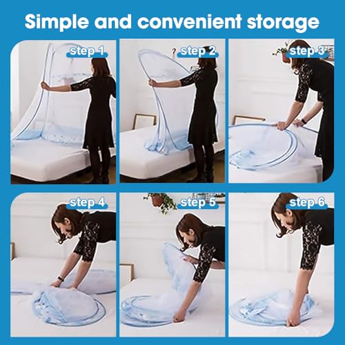 mizikuu Moskitonetz Bett, Moskitonetz Pop Up Moskitozelt Faltbares Tragbares Engmaschiges Mückennetz großes Doppeltür Mückennetz für Schlafzimmer, Outdoor, Camping, 180 * 200 * 150cm