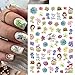 5 PCS Flowers Nail Art Stickers Decals Mushroom Cactus Leaf Design Stickers Self Adhesive Decals Floral Watercolor Nail Decals for Girls Women Nail Stickers Nail Art Supplies DIY Manicure Decoration