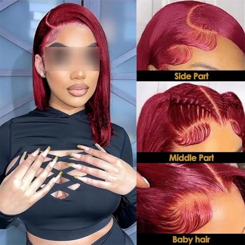 Perruque cheveux humains lisses premium lace front transparente 8 pouces