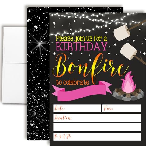 Invitaciones para fiestas de cumpleaños de niñas con 20 sobres tamaño grande 12x17 cm