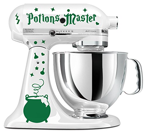 Potions Master Wizard Cauldron Green Vinyl Decal Set Stand Mixer Witches Wicca Mage
