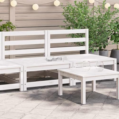 Mokuyary Gartensofas ohne Armlehnen 2 STK. Weiß 70x70x67 cm Kiefernholz Gartenmöbel Set, Outdoor Balkonset Terrassenmöbel, Gartenlounge Sitzgruppe für Terrasse, Balkon, Garten