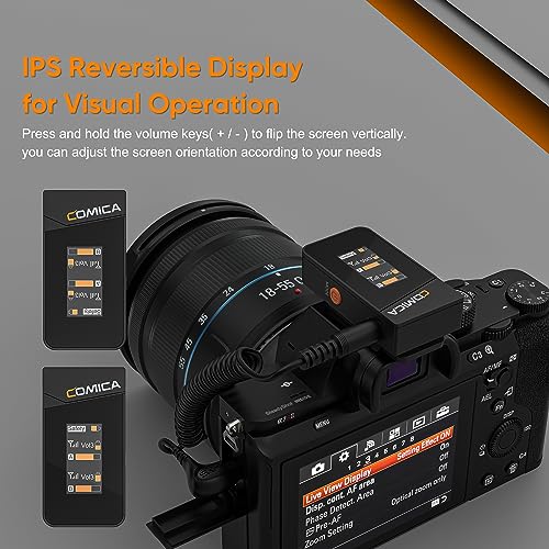 COMICA Vimo C3 Wireless Lavalier Microphone with Noise Cancellation, Monitoring, Muting, Compact Mini Wireless Lapel Microphone for DSLR Cameras iPhone Android Live-Streaming Vlogging and Recording - Image 6