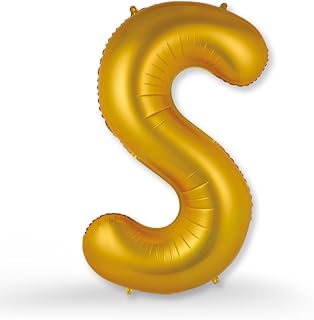 Ballon letter S goud - XXL 100 cm - verjaardagsballon letter S in goud - voor het vullen met helium - glanzende elegantie voor je feesten