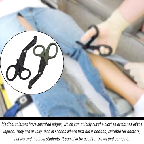 2 Stück Medizinische Verbandschere,Verbandschere,Rettungsschere,Verbandsschere,Emt- Und Trauma-Scheren,Rostfreier Stahl Verbandscheren Für Krankenschwestern, Medizinstudenten, Notaufnahme,Schwarz+Grün