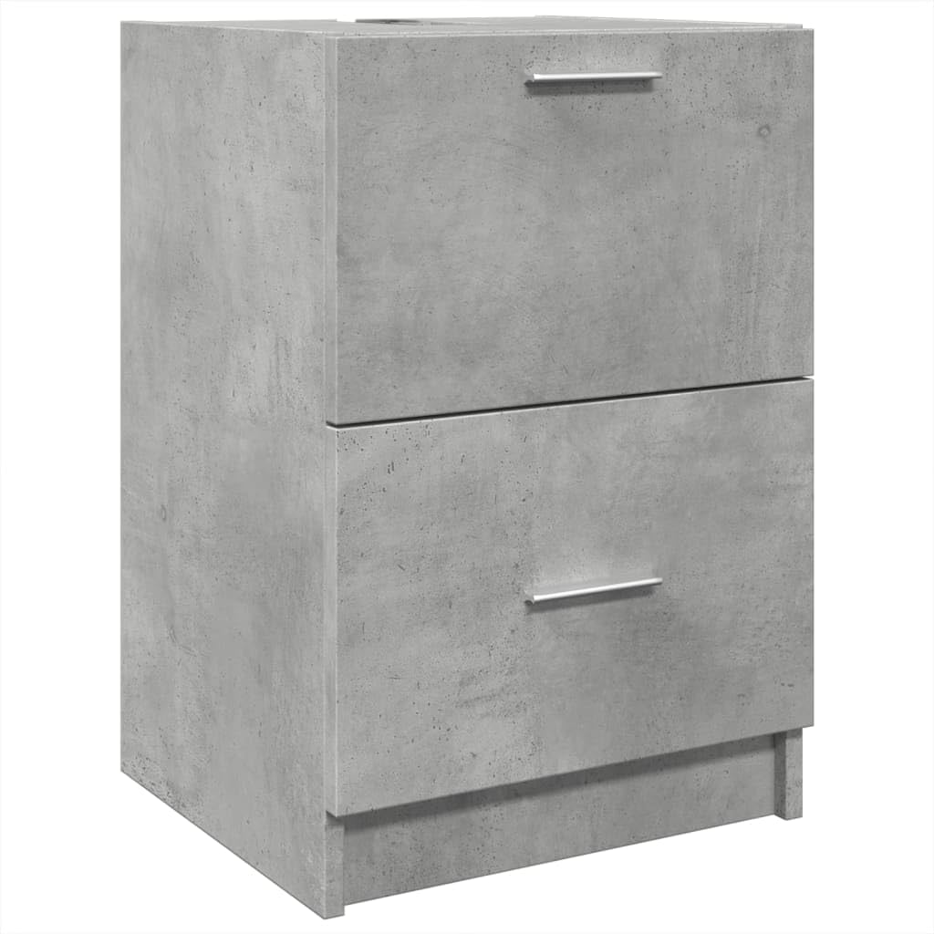 Szafka pod umywalkę, betonowa szara, 40 x 37 x 59 cm, materiał drewnopochodny, trwały mebel łazienkowy z szufladą, nowoczesny design na umywalkę, dużo miejsca do przechowywania