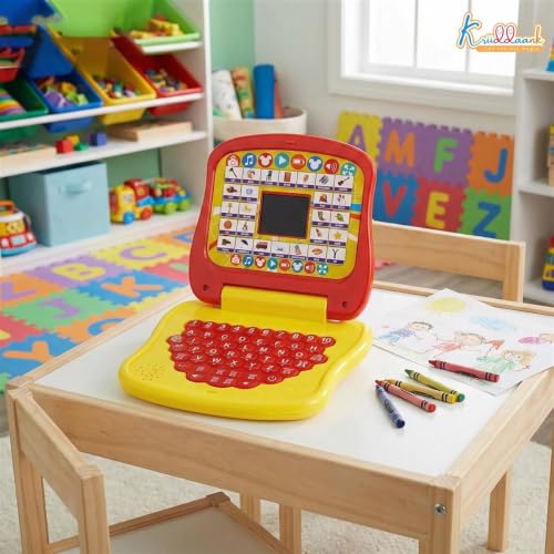 Image of LTS Mickey Mouse Theme Educational Laptop for Kids - Interactive Preschool Learning Toy with Alphabet,Numbers & Word Pronunciation,Battery Operated English Computer for Boys & Girls 3+Years