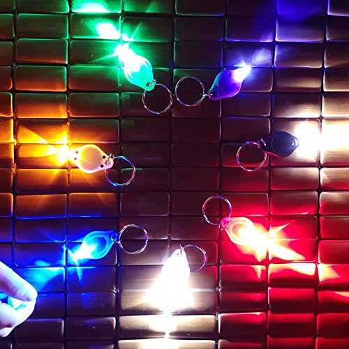 Raysoar (Pack Of 7) Multi-Colored Light Mini Led Keychain Flashlight, 6 Colors Light Key Ring Flashlight, Keychain Led Flashlight, Led Keychain Light - 6 Colors Light With 7 Colors Shell #TOP2