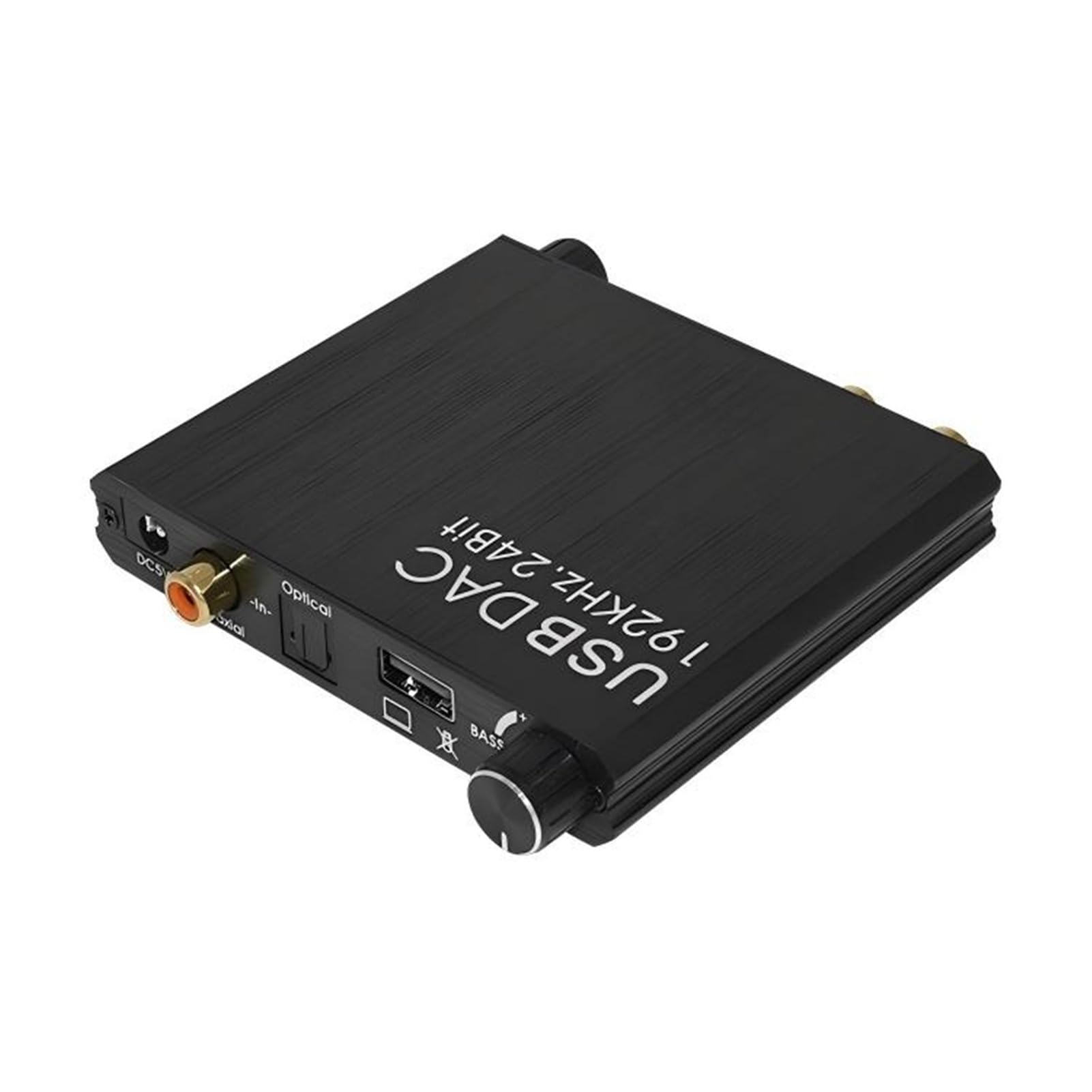 Convertidor Digital a analógico Ajuste de Volumen Graves Tarjeta Sonido USB DAC 192kHz óptico/coaxial