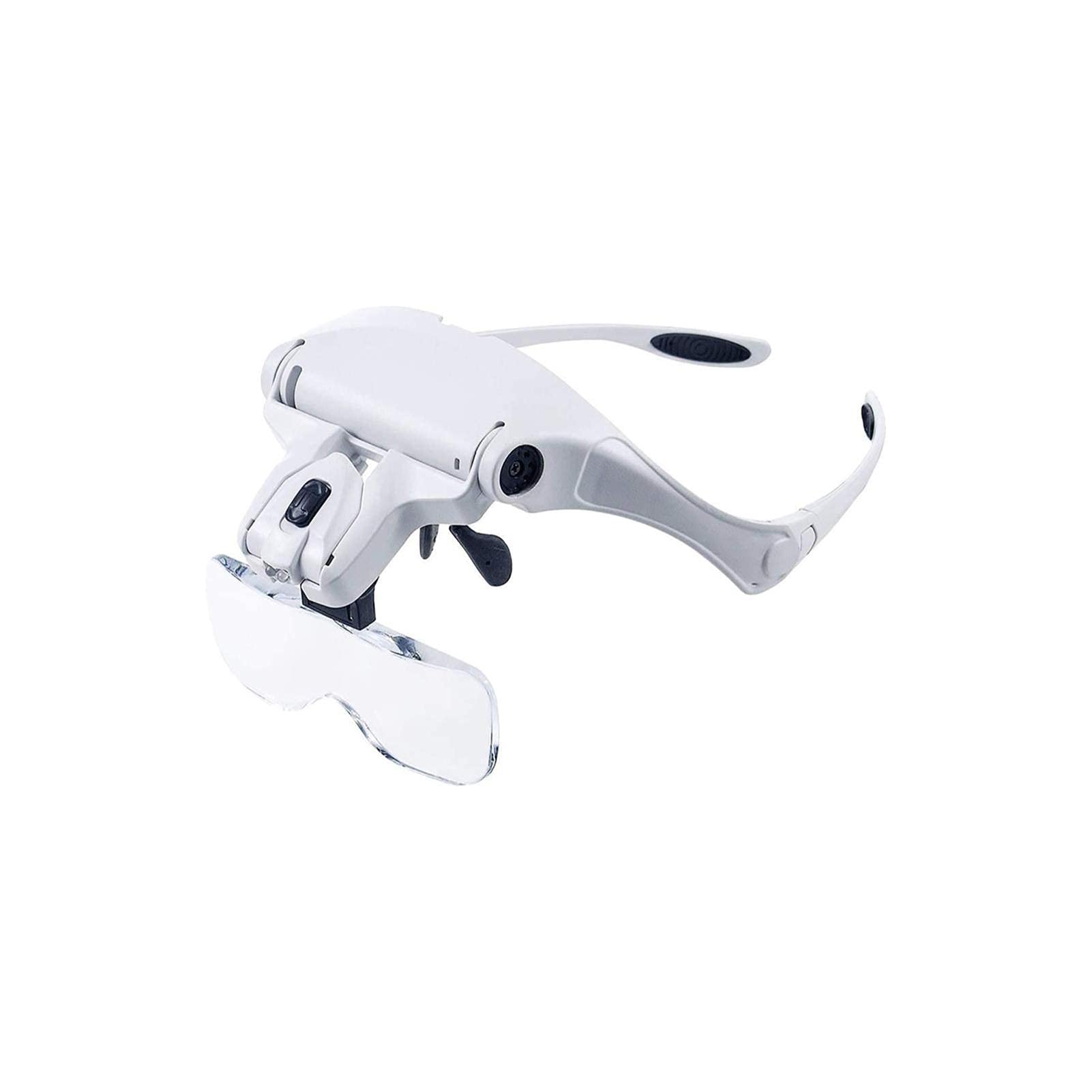 asdchZen Headband Magnifier,Head Mountlighted Magnifying Glasses,Headband Magnifier With 5 Detachable Lenses - 1X To 3.5X Zoom With Led Light Illuminated Magnifier For Reading,Watch Re