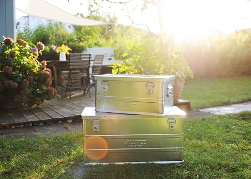 ALUTEC MÜNCHEN Aluminiumbox Classic 93 (Inhalt 93 ltr., Innenmaße (LxBxH) 750 X 350 X 355 mm/Außenmaße (LxBxH) 775 X 385 X 375 mm, Aufbewahrungsbox, Alubox) 11093