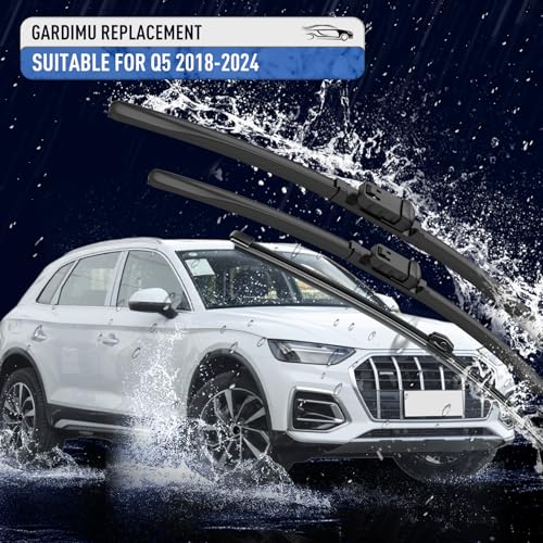 Image of Front and Rear Windshield Wiper Blades, 3 Pcs Front and Back Windshield Wipers Blades Replacement for Audi Q5 2018-2024, Car Window Wiper Blades for 2018 2019 2020 2021 2022 2023 2024. | Streak-Free Front and Back Wiper Blades Assembly OEM Automotive Replacement Accessories