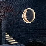 Luz de pared suave de 360 ​​°: iluminación similar a la luna de diseño especial, LED circular de 15 W equipado para crear este efecto de brillo de fondo suave, cubierta de sombra de luz negra, ideal para interiores, dormitorios, salas de estar, salas de estudio, baños, paredes de cocina, etc.