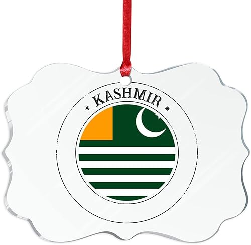 Vista 65 de Bandera nacional de Kuwait, decoración de árbol de Navidad de acrílico, adorno de recuerdo de la ciudad, adorno colgante para árbol de Navidad