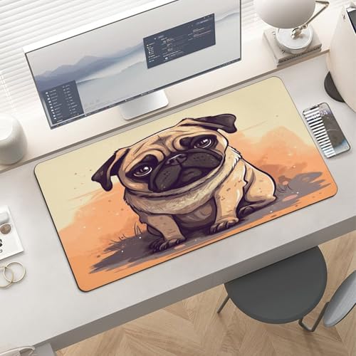Pug Cartoon Desk Pad Large Office Desk Mat 30x60 cm miniatura 6